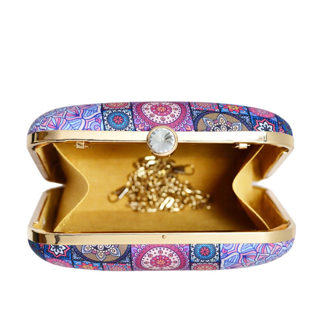 Purple Multipattern Mandala Clutch