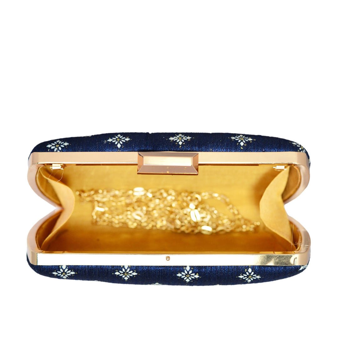 Royal Blue Colour Pattern Clutch