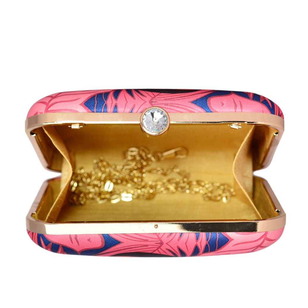 Purple Saree Women Printed Clutch