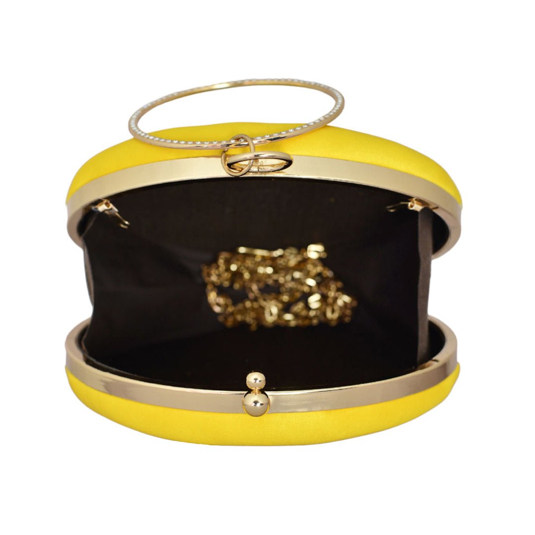 Woman Portrait Round Printed Clutch