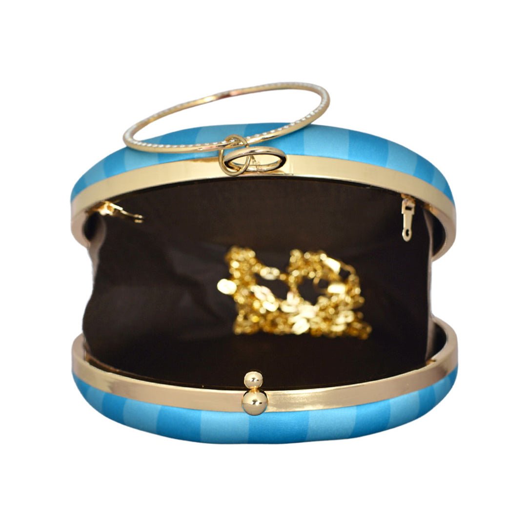 Quirky Woman Round Printed Clutch