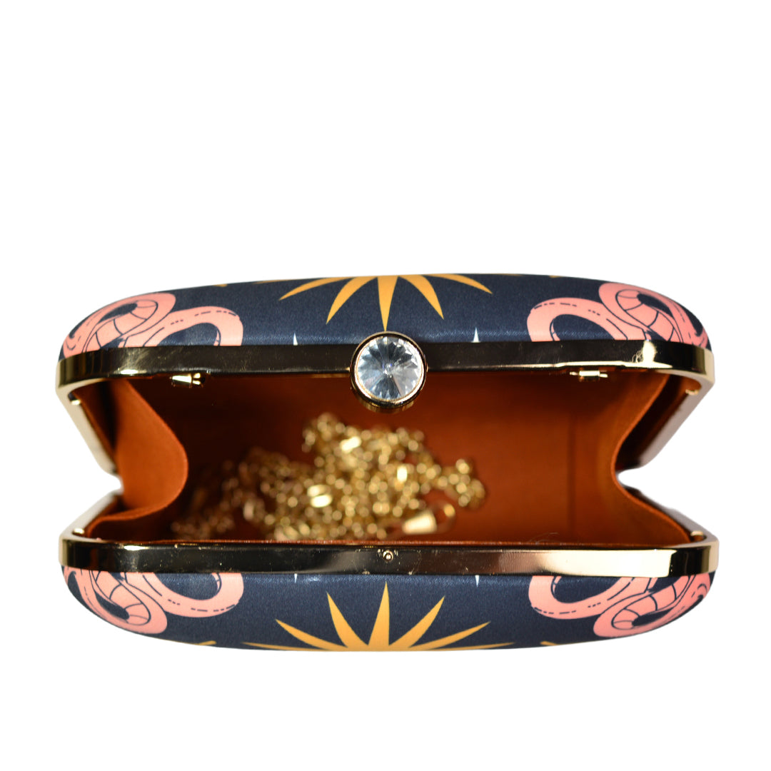 Good Vibe Blue Printed Clutch