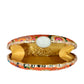 Orange Embroidered Moon Clutch