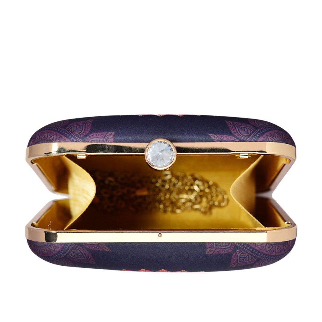 Pink-Blue Mandala Print Clutch