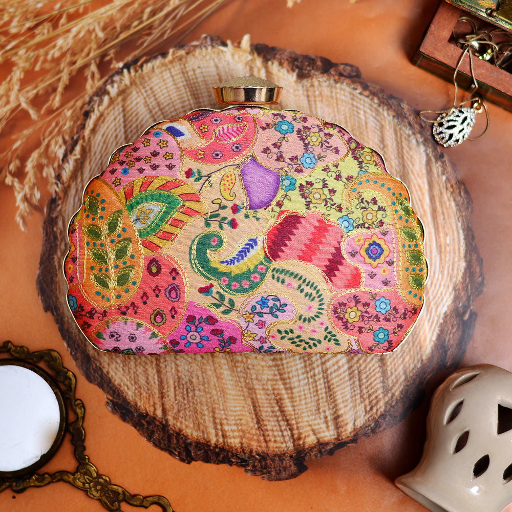 Aesthetic Embroidered Moon Clutch