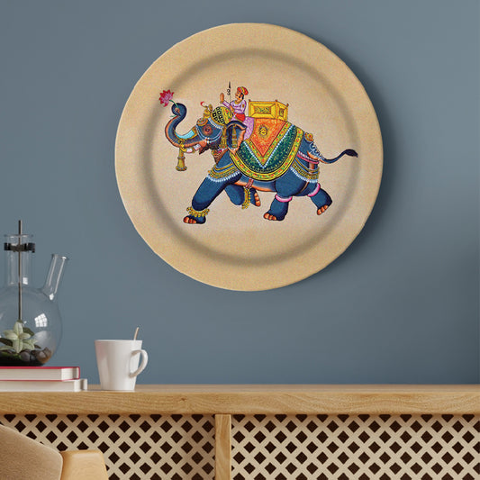 Blue Elephant Printed Wall Plate