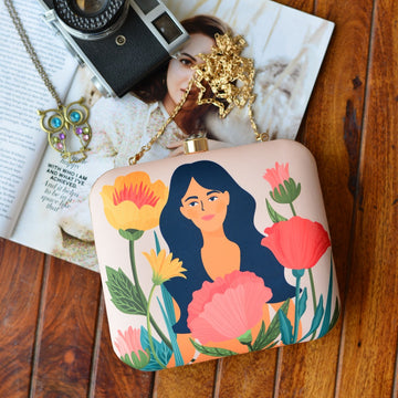 Flower Women Portrait Clutch