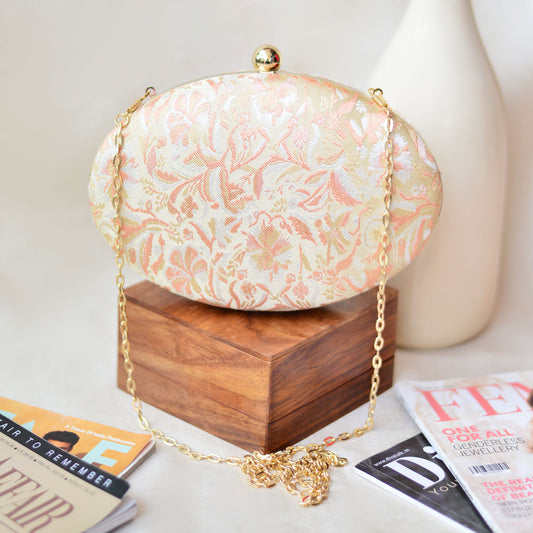 Floral Pattern Fabric Clutch