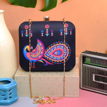 Peacock Pattern Clutch