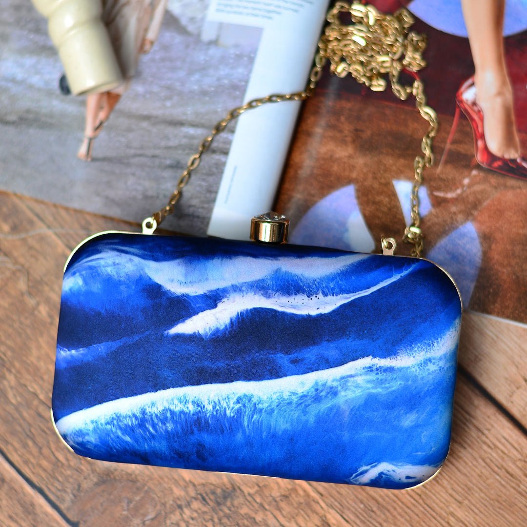 Blue Resin Print Clutch