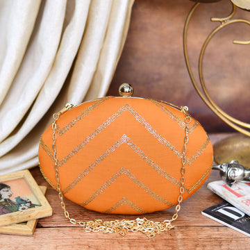 Orange Zig Zag Clutch