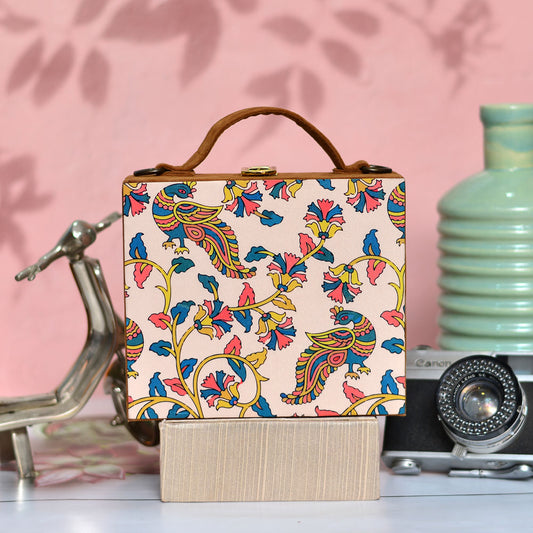 Colorful Peacock Printed Suitcase Style