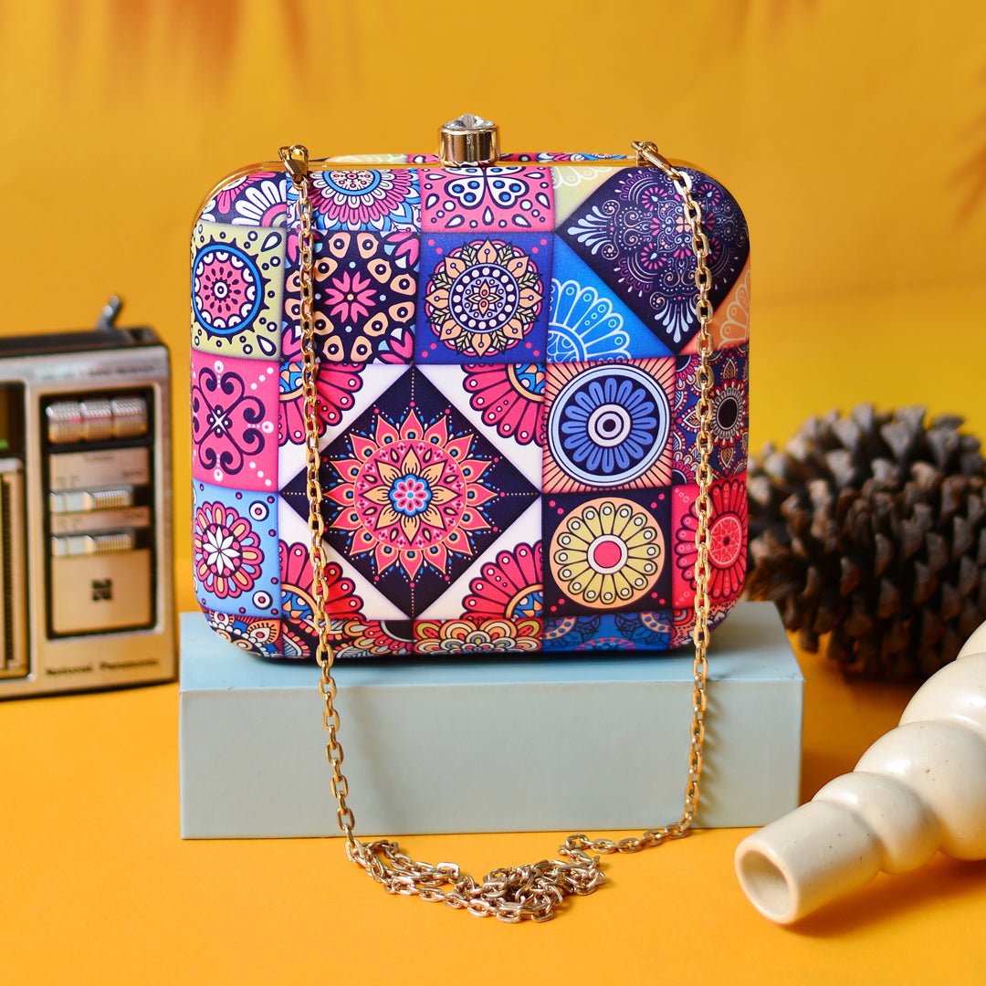 Multipattern Mandala Clutch