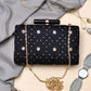 Black Seqeunce Embroidered Clutch