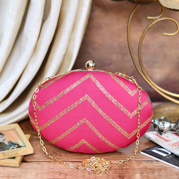 Pink Zig Zag Clutch