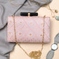 Pink Sequins Embroidered Clutch