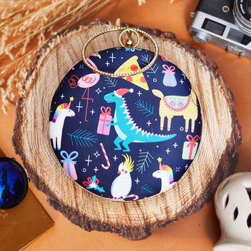 Funky Christmas Round Clutch