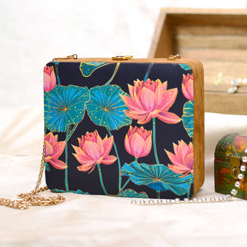 Dark Lotus Printed MDF Clutch