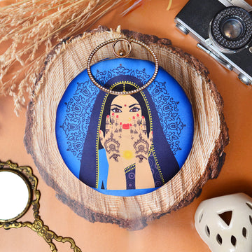 Indian Women Round Printed Clutch