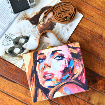 Blue Eyes Girl Portrait Clutch