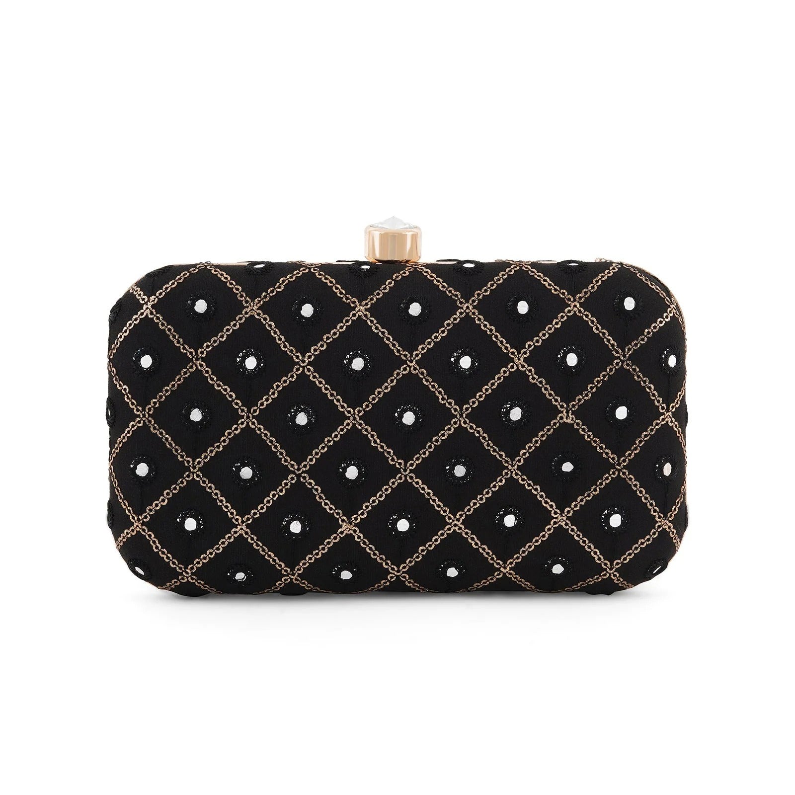 Black Emboridered Clutch
