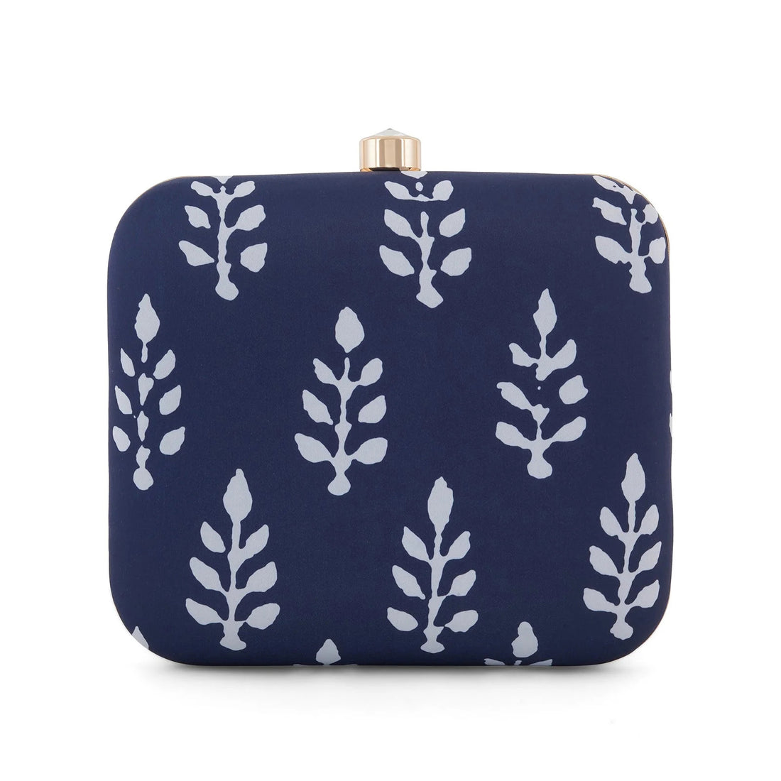 Royal Blue Printed Clutch