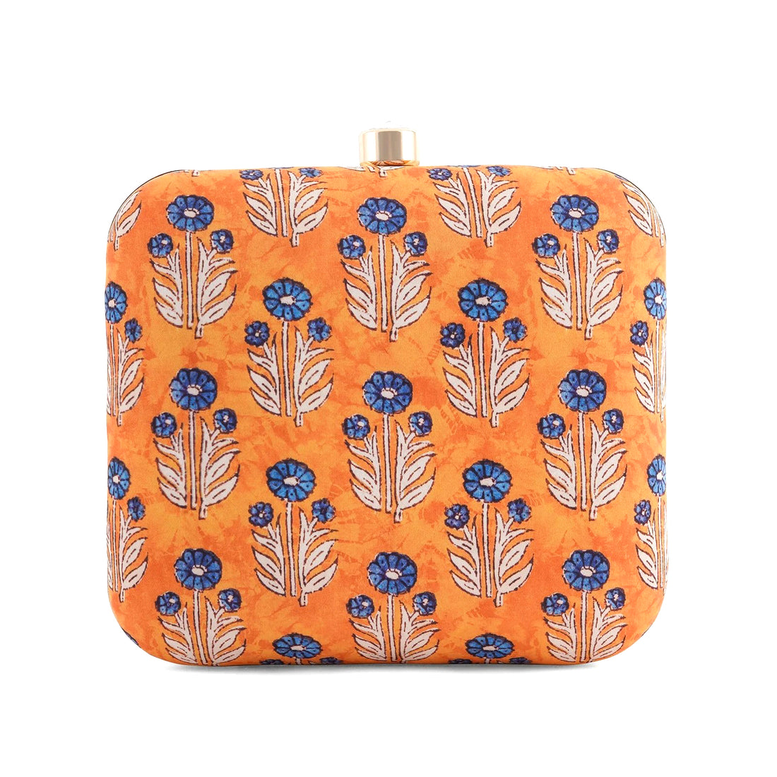 Blue Floral Printed Clutch