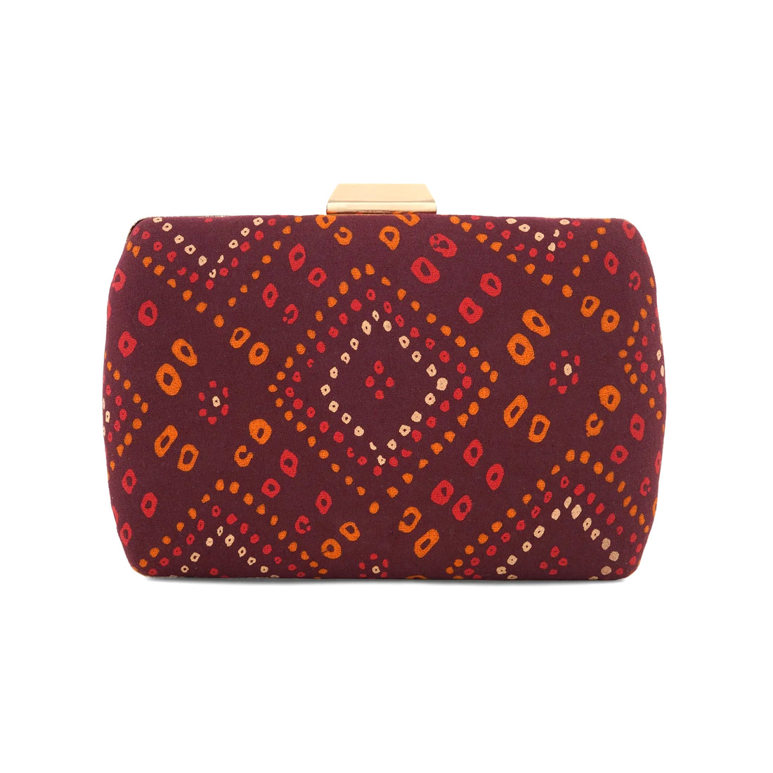 Maroon Bandini Printed Clutch