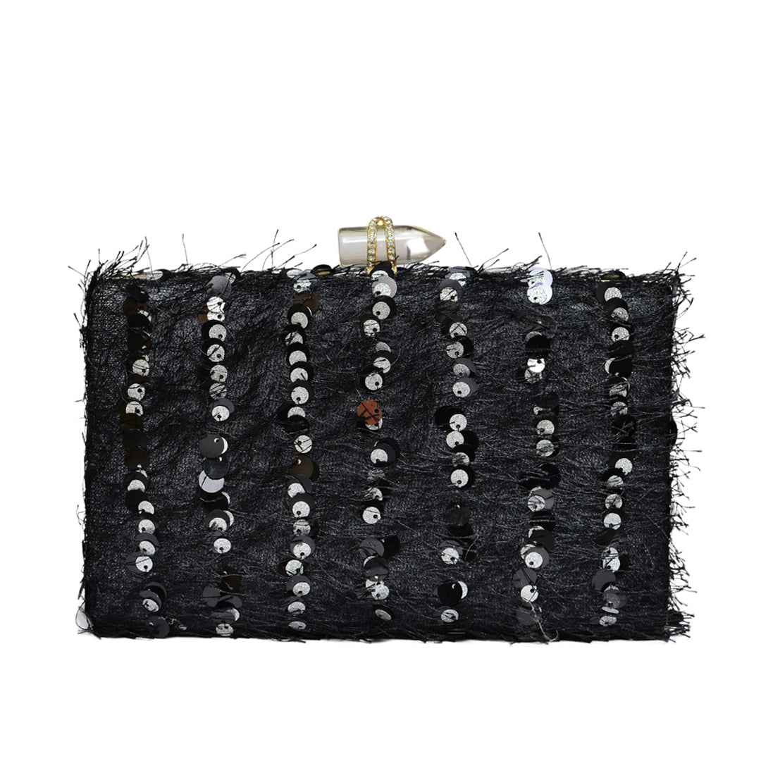 Basic Black Sequins Clutch