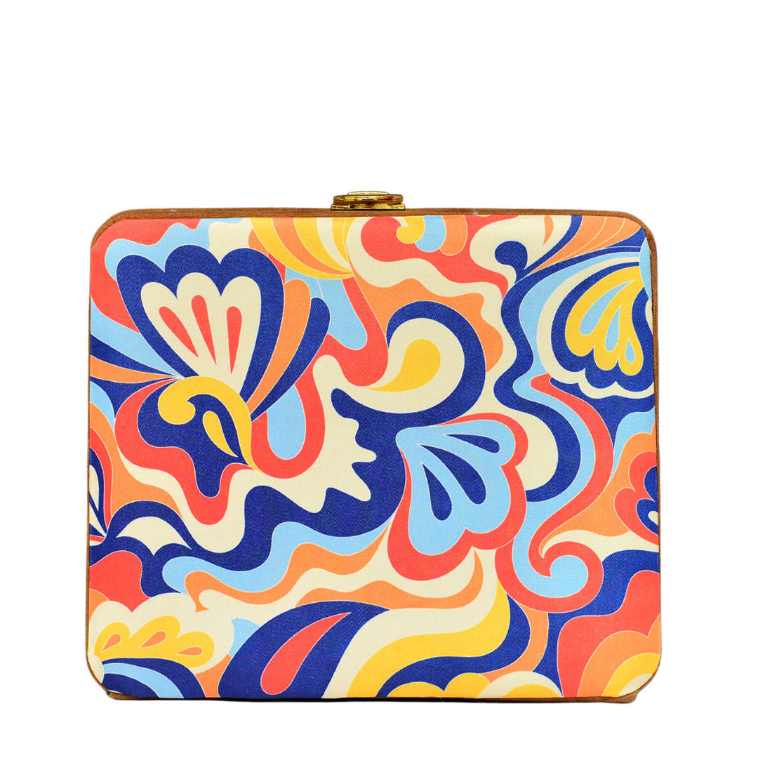 Quirky Pattern Printed MDF Clutch