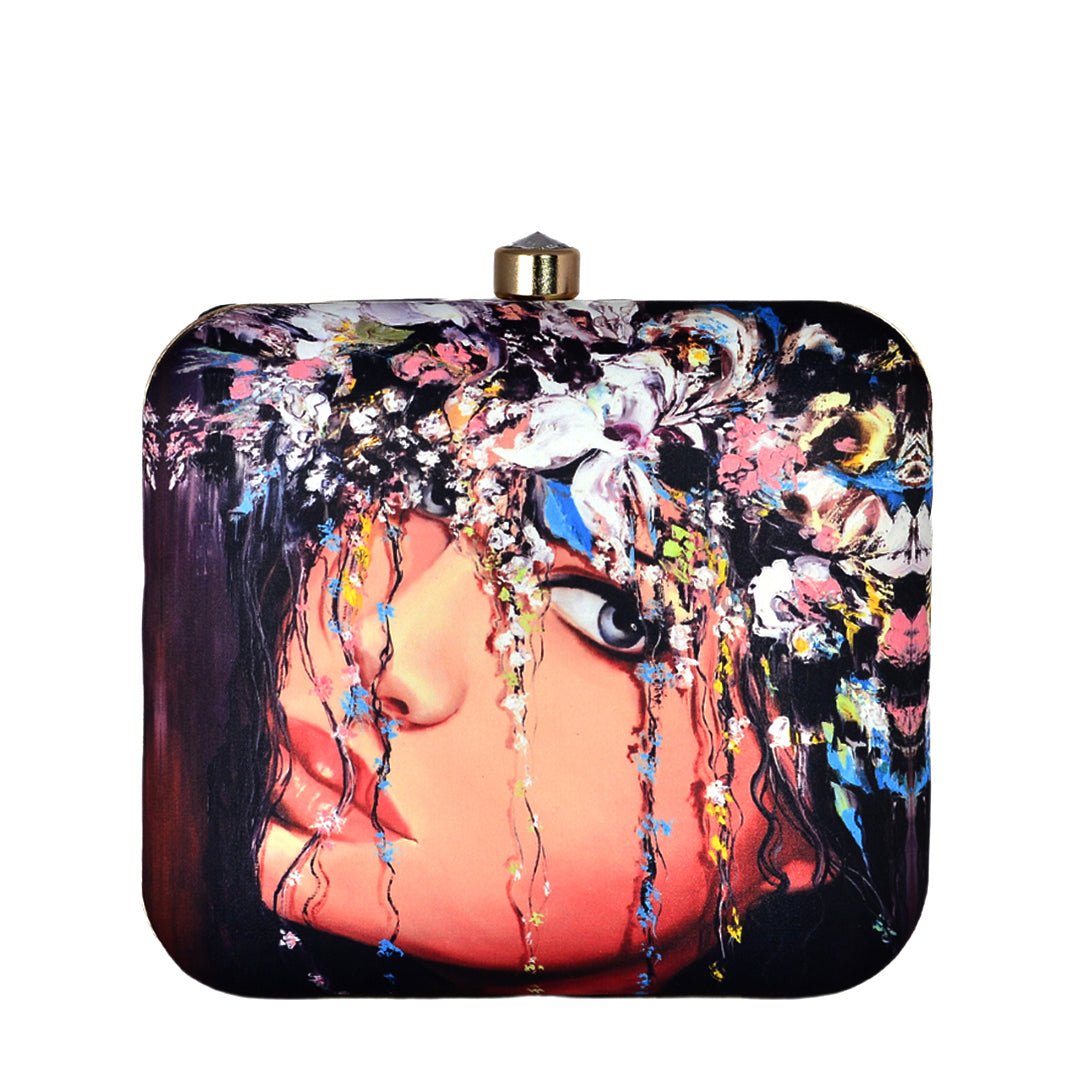 Floral Vignette Printed Clutch