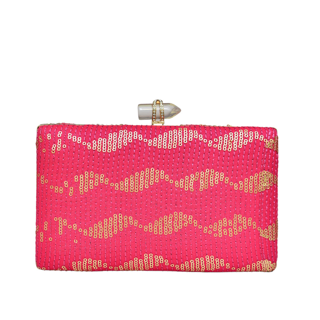 Hot Pink Sequins Clutch