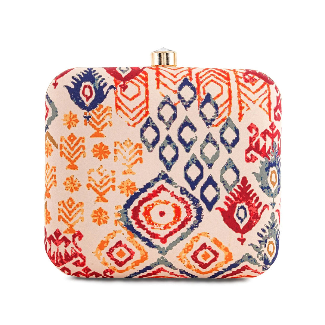 Unusual Pattern Printed Clutch