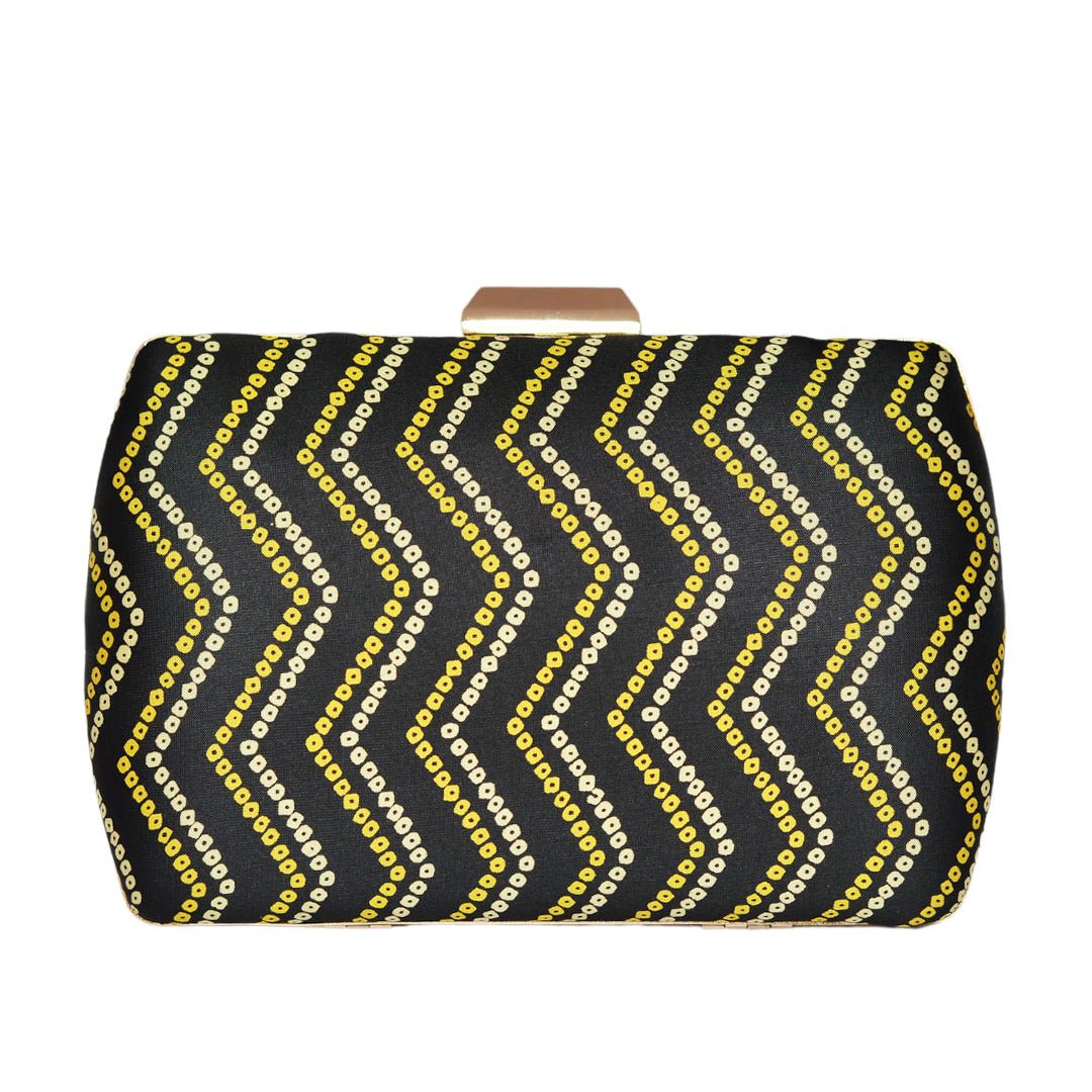 Black Zigzag Fabric Clutch
