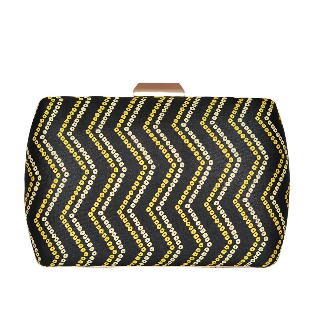 Black Zigzag Fabric Clutch