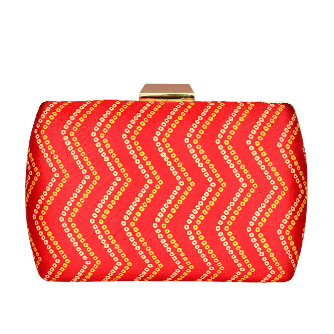 Red Zigzag Fabric Clutch