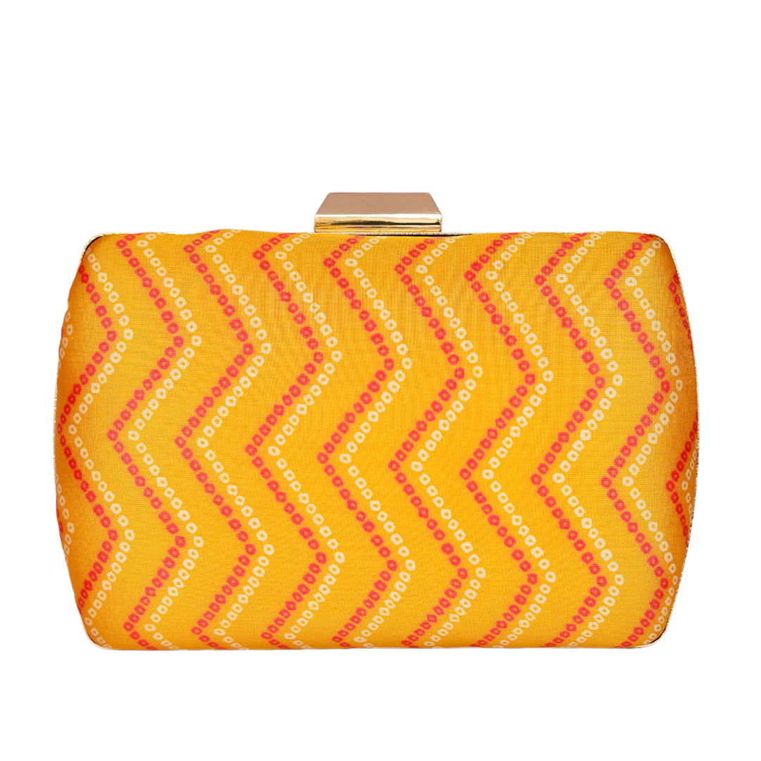 Yellow Zigzag Fabric Clutch