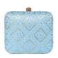 Sky Blue Embroidered Clutch