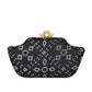 Black Embroidered Clutch