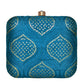 Yale Blue Embroidered Clutch