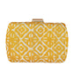 Yellow Pattern Fabric Clutch
