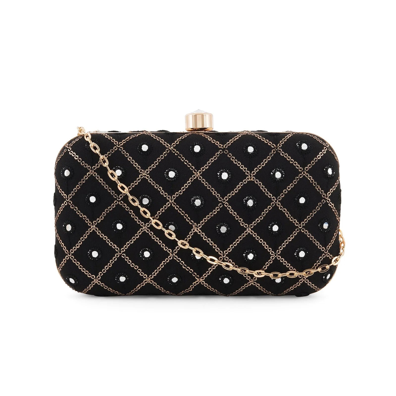 Black Emboridered Clutch