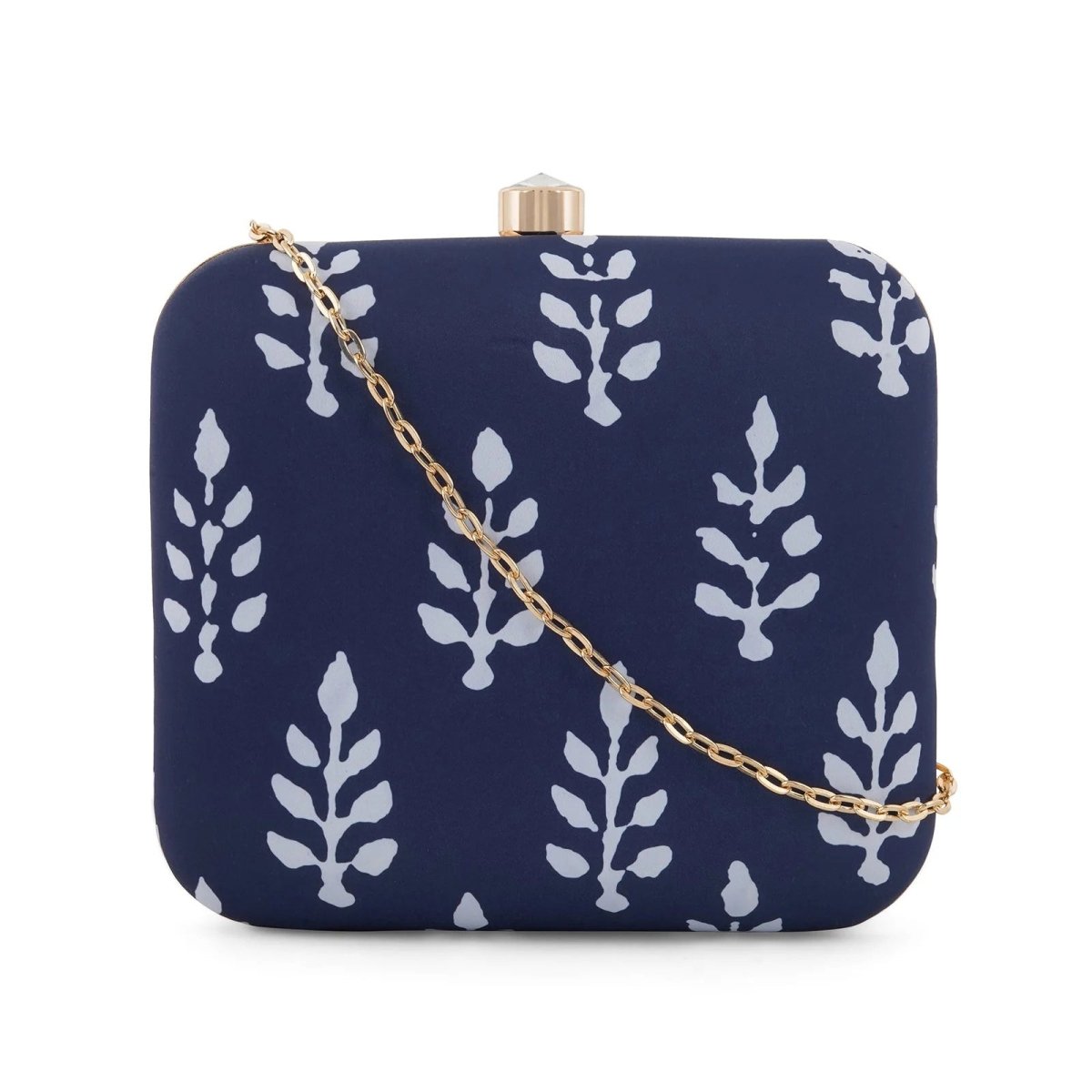 Royal Blue Printed Clutch