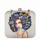 Quirky Hairstyle Woman Printed Clutch