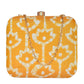 Yellow Fabric Printed Clutch