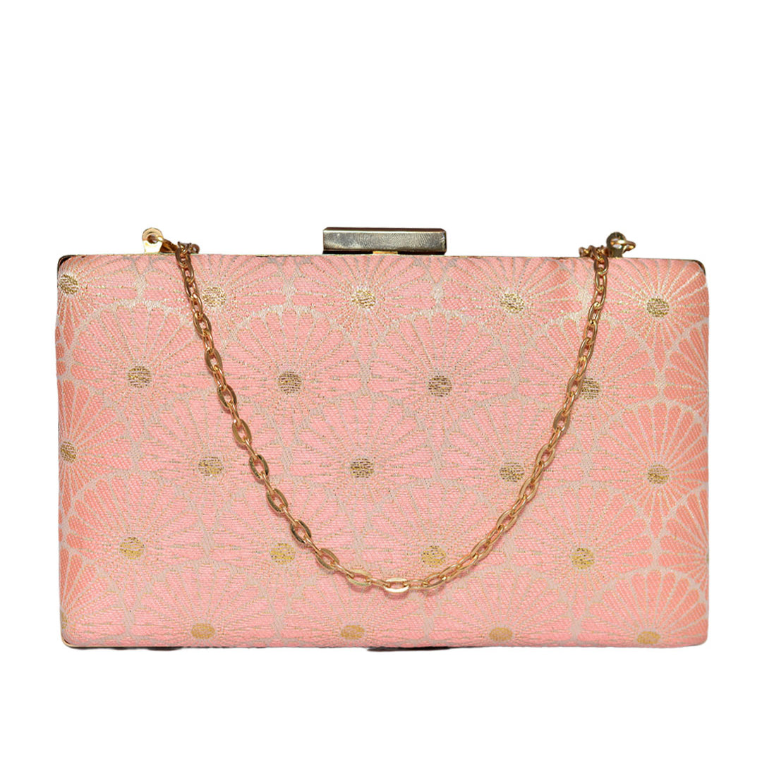 Pink Brocade Clutch