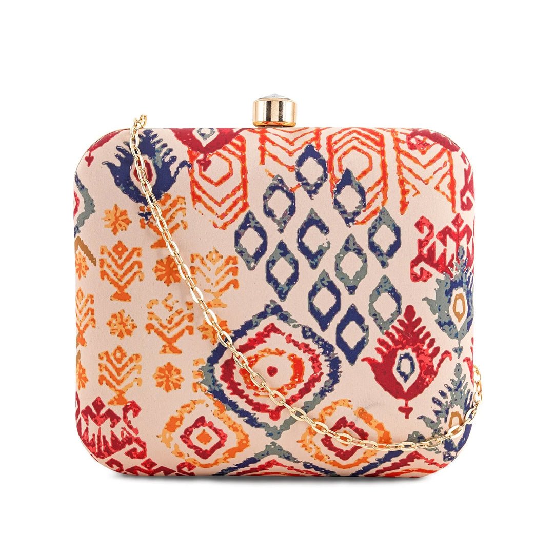 Unusual Pattern Printed Clutch