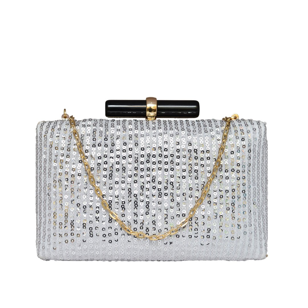 Silver Sequins Clutch