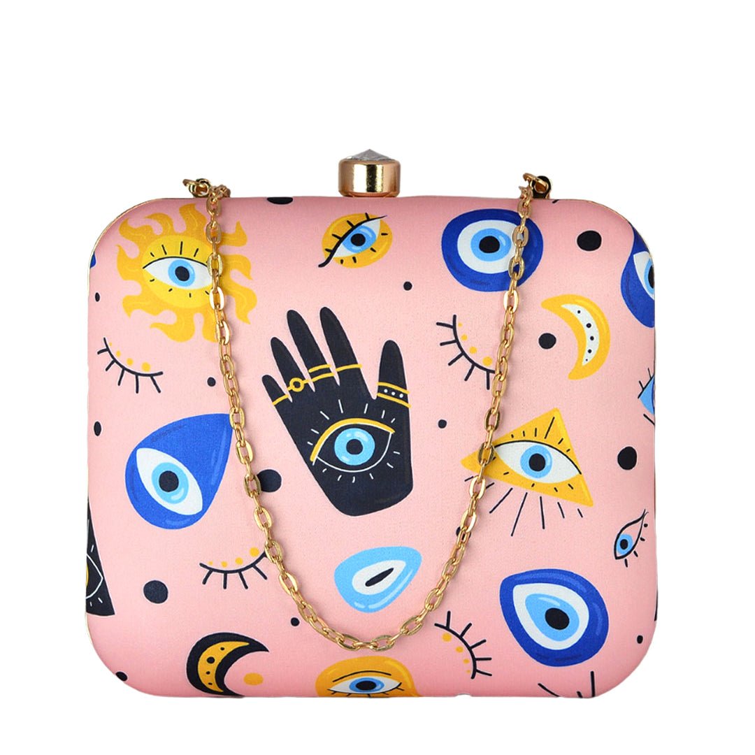Multi Evil Eye Printed Clutch