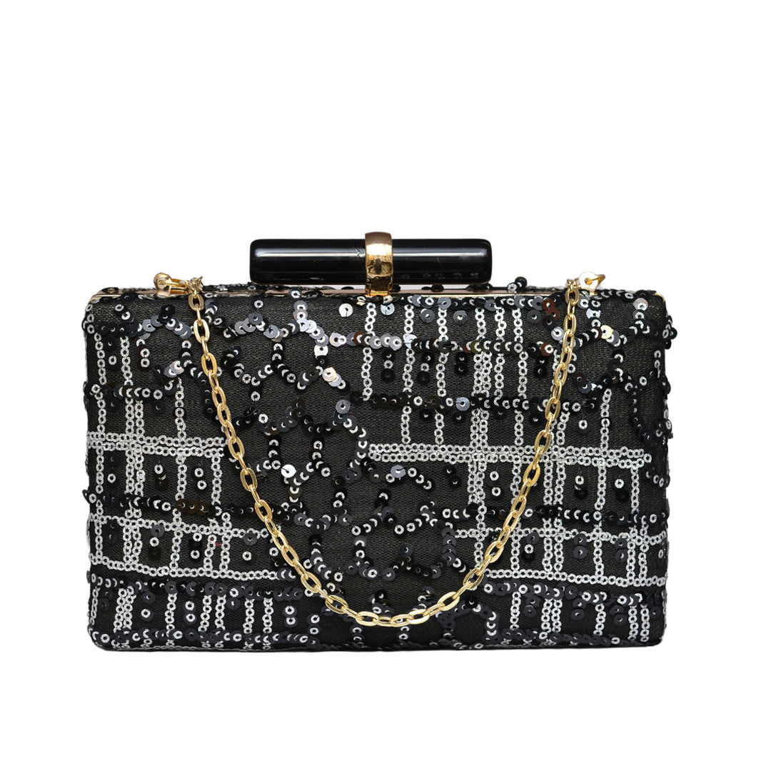 Bold Black Sequins Clutch – Artklim